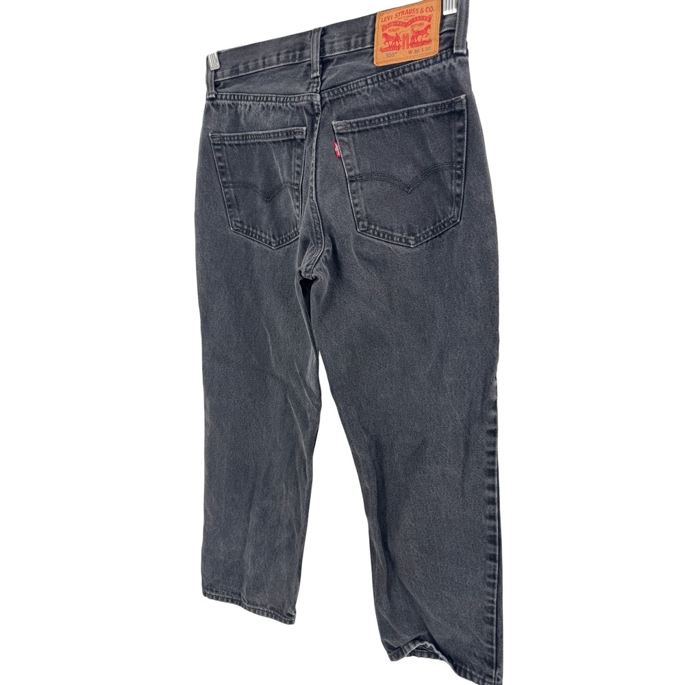 Levis 550 Relaxed Fit Black Jeans‎ Mens W30 L30 Tapered Leg Denim